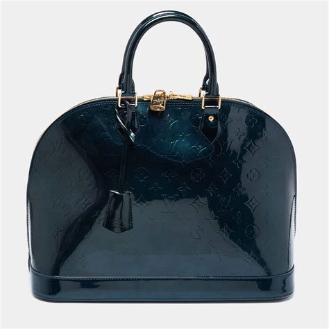 louis vuitton blue nuit monogram vernis alma gm bag|alma bb monogram vernis leather.